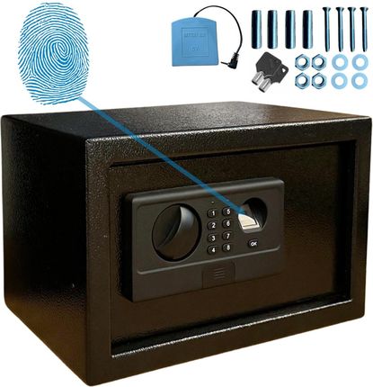 Sejf na odcisk palca biometryczny TSF-18 kod klucz awaryjny zasilacz do baterii kasetka