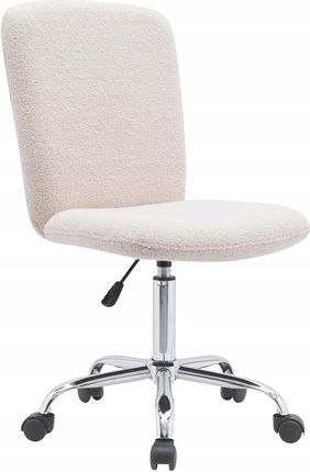 Krzesło Biurowe Fotel Obrotowy Fluffy Beżowy Dla Dziecka Regulowane