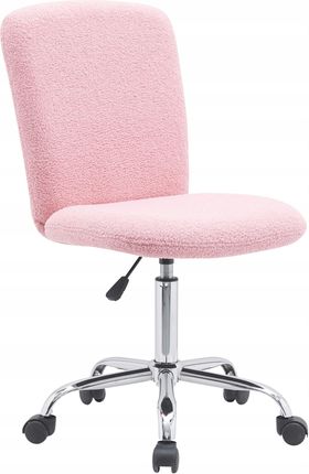 Krzesło Biurowe Fotel Obrotowy Fluffy Różowy Dla Dziecka Regulowane