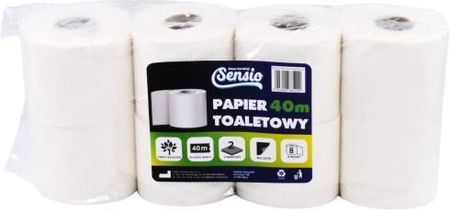 Sensio Papier Toaletowy Celuloza 2W Biały 8 rolek x 40m