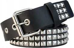 Pasek do spodni Czarny z ćwiekami klamra Punk