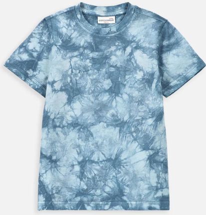 T-shirt z krótkim rękawem niebieski z efektem farbowania tie dye