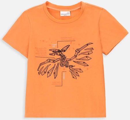 T-shirt z krótkim rękawem pomarańczowy z nadrukiem z przodu