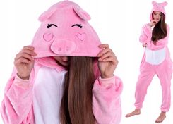 Prosiaczek Piżama Jednoczęściowa Świnka Kigurumi Onesie Kombinezon 140 - zdjęcie 1