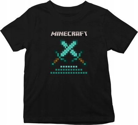T-shirt Koszulka Dziecięca Bawełniana Z Nadrukiem Z Bajki Minecraft 128 134