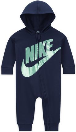 Pajacyk z zamkiem na całej długości dla niemowląt (0–9 M) Nike - Niebieski
