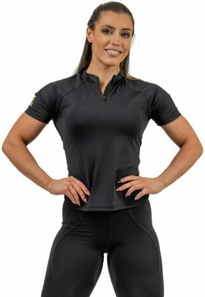 Nebbia Compression Zipper Shirt INTENSE Ultimate Black/Gold S Fitness koszulka