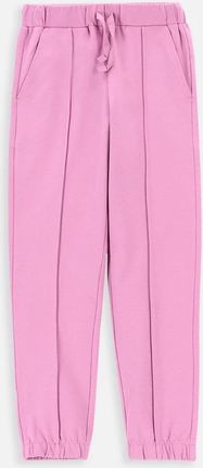 Spodnie dresowe różowe z przeszyciami i kieszeniami