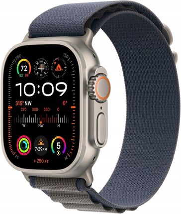 Apple Watch Ultra 2 GPS+Cellular Koperta 49mm Z Tytanu W Kolorze Naturalnym Z Opaską Alpine W Kolorze Niebieskim (MREP3FDA)