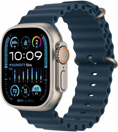 Apple Watch Ultra 2 GPS+Cellular Koperta 49mm Z Tytanu W Kolorze Naturalnym Z Paskiem Ocean W Kolorze Niebieskim (MREG3FDA)