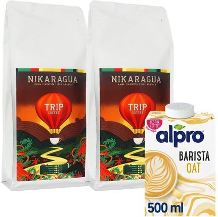 Trip Coffee Zestaw Ziarnista Nikaragua 2X1kg + Alpro Barista Oat Owsiany 500ml