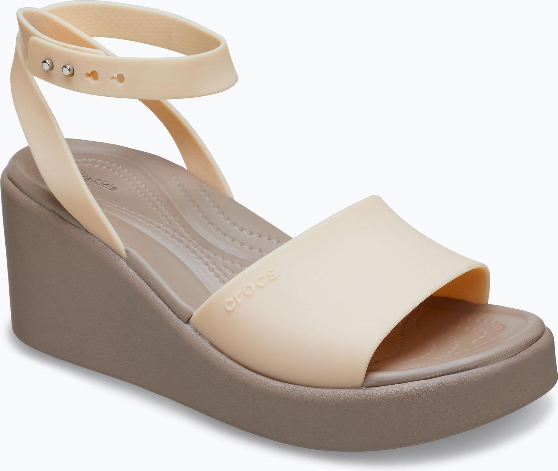Sandały damskie Crocs Brooklyn Ankle Strap Wedge shitake