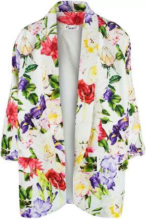 Żakiet marynarka garniturowa kwiaty luźna