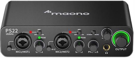Interfejs Audio Karta Dźwiękowa Muzyczna Mikser VLOG 2x XRL TRS / Maono PS22