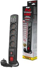 Zdjęcie Acar Filtr Przeciwprzepięciowy F4 Czarny 1,5M Usb A+C  (W2439) - Bodzentyn
