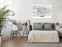 Artgeist Obraz Mapa Miasta: Kraków 1-Częściowy Szeroki 30X20 Wykończenie Na Płótnie Włoskim