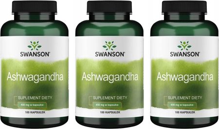 Swanson Health Products Swanson Ashwagandha Żen-Szeń Indyjski 450 Mg 3X100Kaps