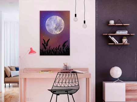 Artgeist Obraz Noc Na Wsi 1-Częściowy Pionowy 20X30 Wykończenie Na Płótnie Włoskim