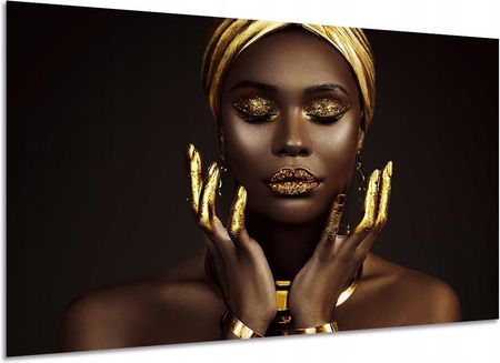 Obraz Kobieta 8 Art 90X60Cm Gold Black 3D