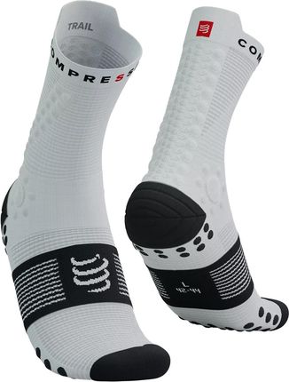 Skarpetki Kompresyjne Compressport Pro Racing Socks V4.0 Trail Biały-Czarny / Rozmiar: 39 40 41