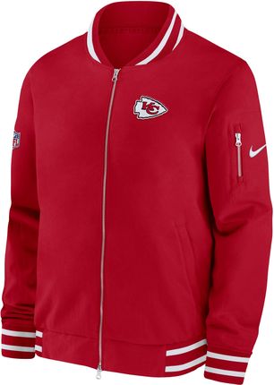 Męska kurtka typu bomberka z zamkiem na całej długości Nike Coach (NFL Kansas City Chiefs) - Czerwony
