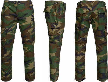 Wojskowe Spodnie Bdu RipStop Slim Fit Woodland XL