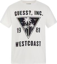 Męska Koszulka z krótkim rękawem Guess SS Bsc Iridescent Palms Tee M4Gi47K9Rm1-G011 – Biały