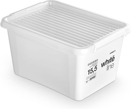 Pojemnik Plastikowy Pudełko Z Pokrywką Pudło Box Do Przechowywania Na Akcesoria Biały 15,5 L