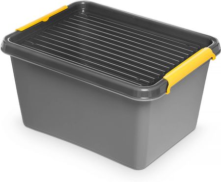 Pojemnik Plastikowy Pudełko Zamykane Z Pokrywką Pudło Box Do Przechowywania Szary 15,5L