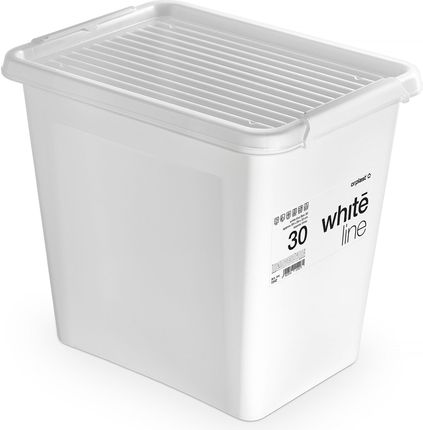 Pojemnik Plastikowy Pudełko Z Pokrywką Pudło Box Do Przechowywania Na Akcesoria Biały 30 L