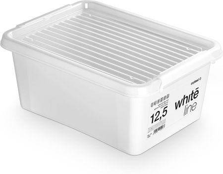Pojemnik Plastikowy Pudełko Z Pokrywką Pudło Box Do Przechowywania Na Akcesoria Biały 12,5 L