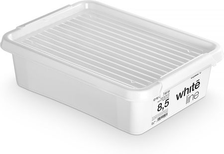 Pojemnik Plastikowy Pudełko Z Pokrywką Pudło Box Do Przechowywania Na Akcesoria Biały 8,5 L