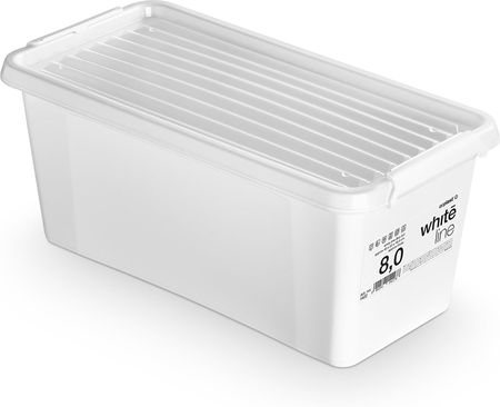 Pojemnik Plastikowy Pudełko Z Pokrywką Pudło Box Do Przechowywania Na Akcesoria Biały 8 L