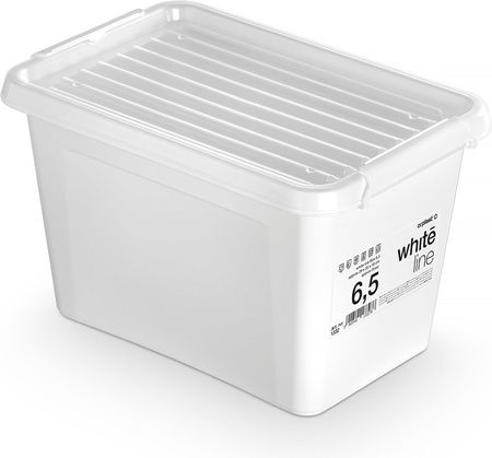 Pojemnik Plastikowy Pudełko Z Pokrywką Pudło Box Do Przechowywania Na Akcesoria Biały 6,5 L