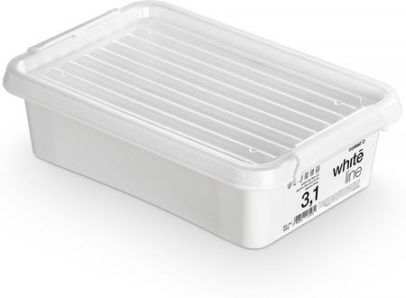 Pojemnik Plastikowy Pudełko Z Pokrywką Pudło Box Do Przechowywania Na Akcesoria Biały 3,1 L