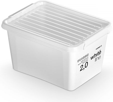 Pojemnik Plastikowy Pudełko Z Pokrywką Pudło Box Do Przechowywania Na Akcesoria Biały 2 L