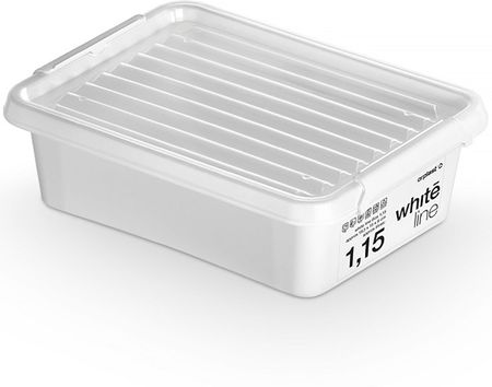 Pojemnik Plastikowy Pudełko Z Pokrywką Pudło Box Do Przechowywania Na Akcesoria Biały 1,15L