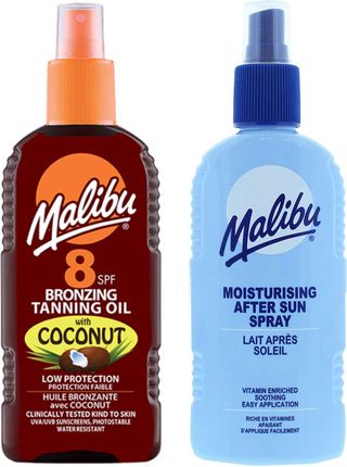 Malibu Olejek Brązujący Z Kokosem SPF8 200ml + Balsam W Sprayu Po Opalaniu 200ml