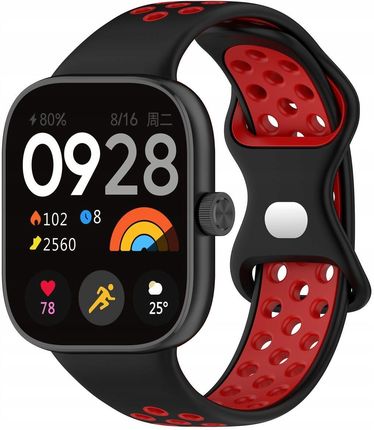 Bizon Pasek Strap Watch Octo Do Xiaomi Redmi 4/Xiaomi Band 8 Pro Czarno Czerwony (5904665338537)