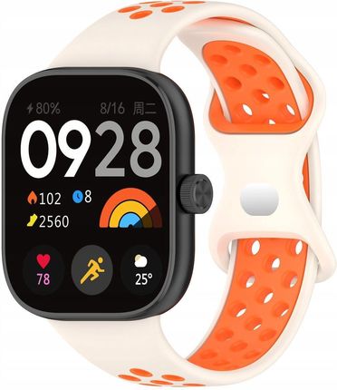 Bizon Pasek Strap Watch Octo Do Xiaomi Redmi 4/Xiaomi Band 8 Pro Beżowo Pomarańczowy (5904665338469)