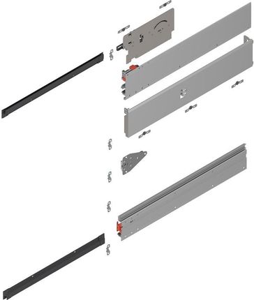 Blum Polska 801P700E.L2 Revego Uno Prowadnica Kieszeniowa (Zestaw) Dł.=700Mm Lewa Aluminium