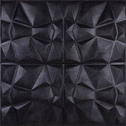Samoprzylepny Panel Ścienny Pianka 3D Tapeta Diament Czarny Czerń 70x70