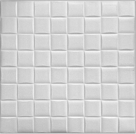 Panel Ścienny Samoprzylepny 3D Naklejka na ścianę Kostka Biała Biel 70x70