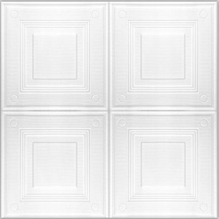 Panel Ścienny Samoprzylepny Boazeria Angielska 3D Biel Biały Biała 70x70