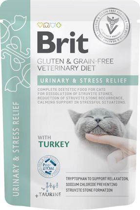 Brit Veterinary Diet Urinary&Stress Relief Turkey 85G