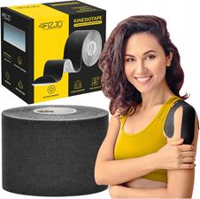 Zdjęcie 4FIZJO Taśma Kinezjologiczna Tejp 5cm 5m Czarna - Tychy