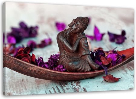 Feeby Obraz Na Płótnie Budda Kwiaty Fioletowy 100X70
