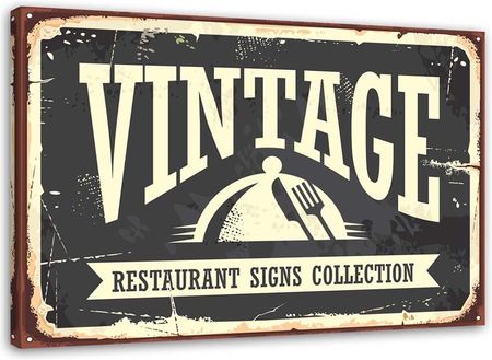 Feeby Obraz Na Płótnie Szyld Vintage Restauracja 120X80
