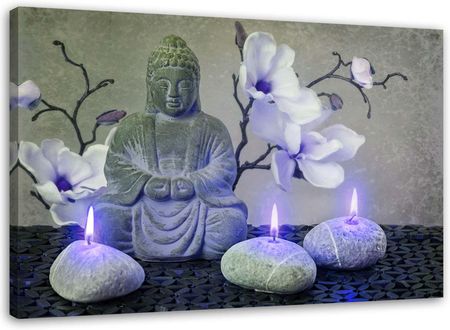 Feeby Obraz Na Płótnie Budda Z Orchideami I Świeczkami 120X80