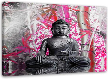Feeby Obraz Na Płótnie Budda I Bambusy Różowe Liście 120X80